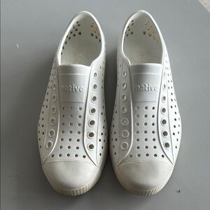 Native Shoes White Ventilated Slip-On Sneakers